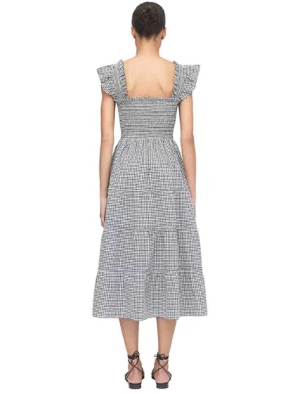 Hill House | Women's The Ellie Nap Dress | Color Black/Sand Gingham - Picture 2 of 8